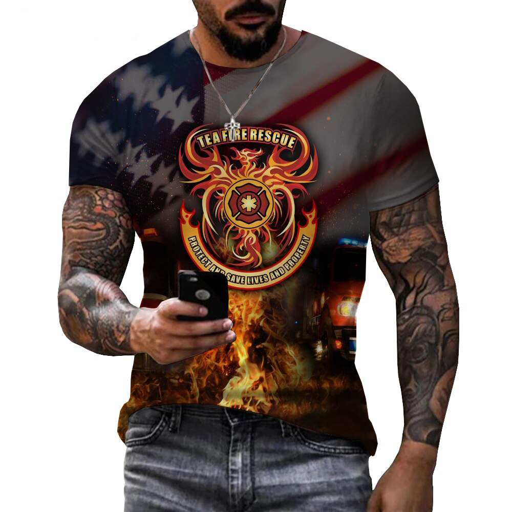 "Axes on Fire" Firefighter Graphics T-Shir