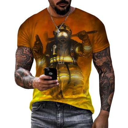 "Axes on Fire" Firefighter Graphics T-Shir