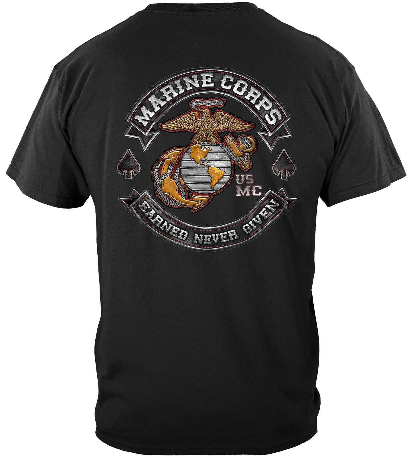 US Marine Corps Eagle Globe Anchor Badge Motto T Shirt. High Quality Cotton, Large Sizes, Breathable Top, Loose Casual T-shirt