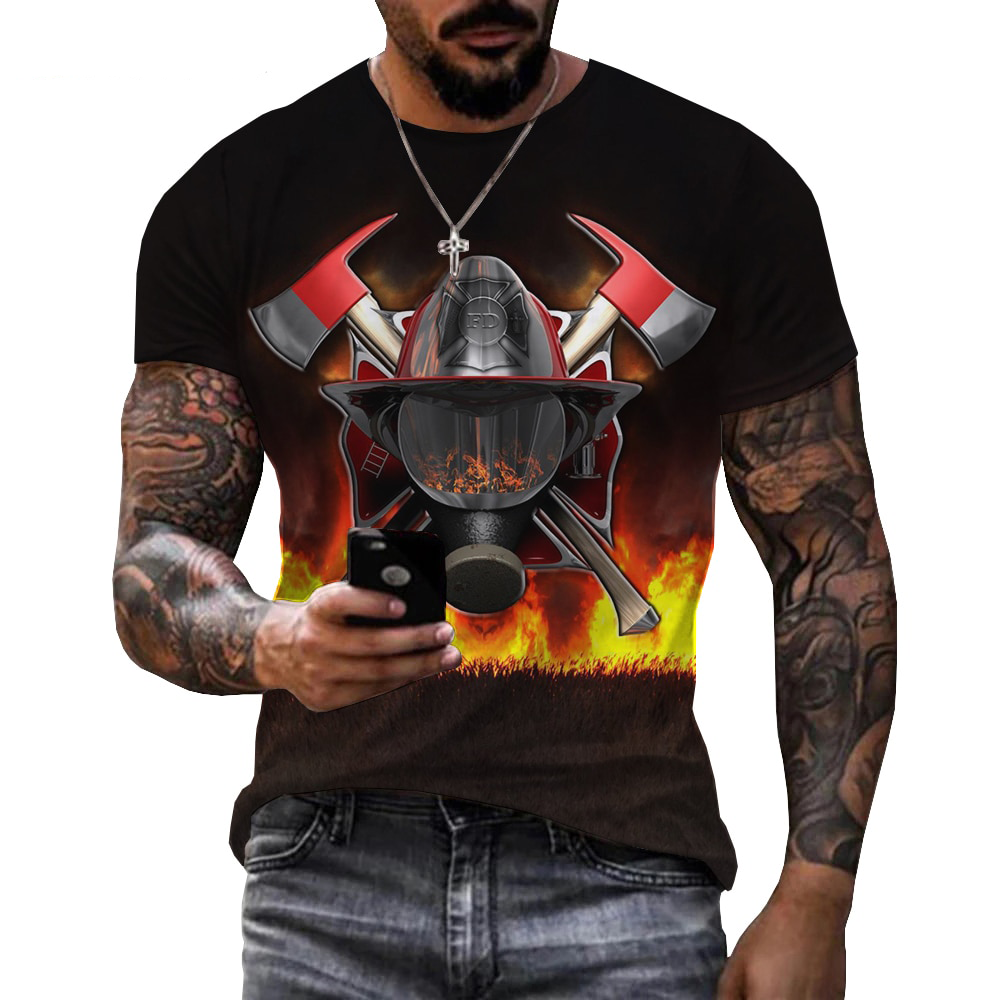 "Axes on Fire" Firefighter Graphics T-Shir