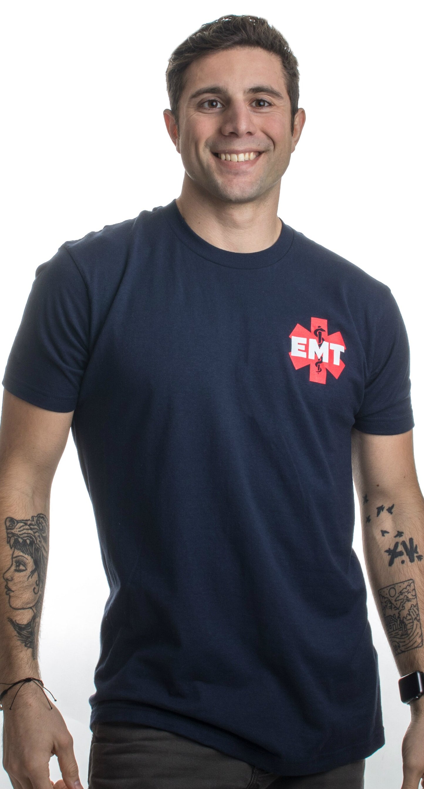 Red EMS Symbol Back Print T-Shirt