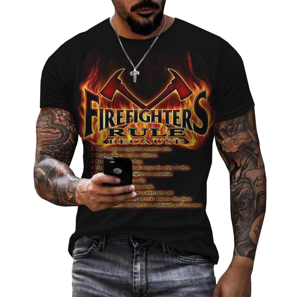 "Axes on Fire" Firefighter Graphics T-Shir