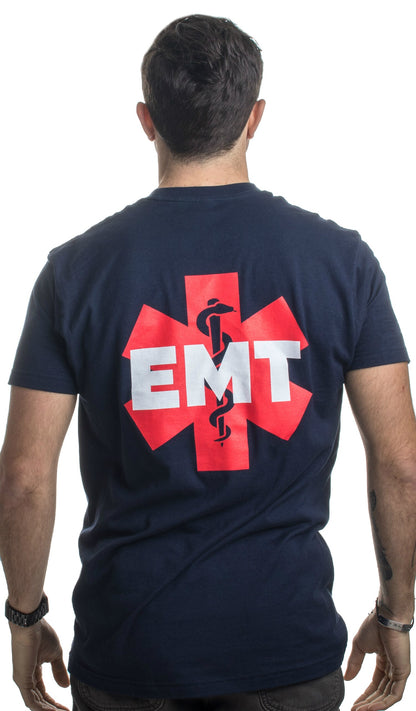 Red EMS Symbol Back Print T-Shirt