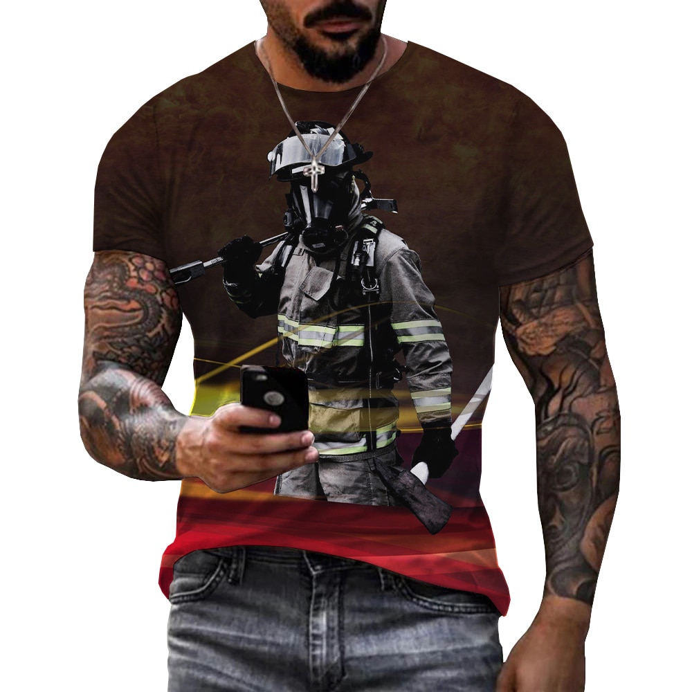 "Axes on Fire" Firefighter Graphics T-Shir